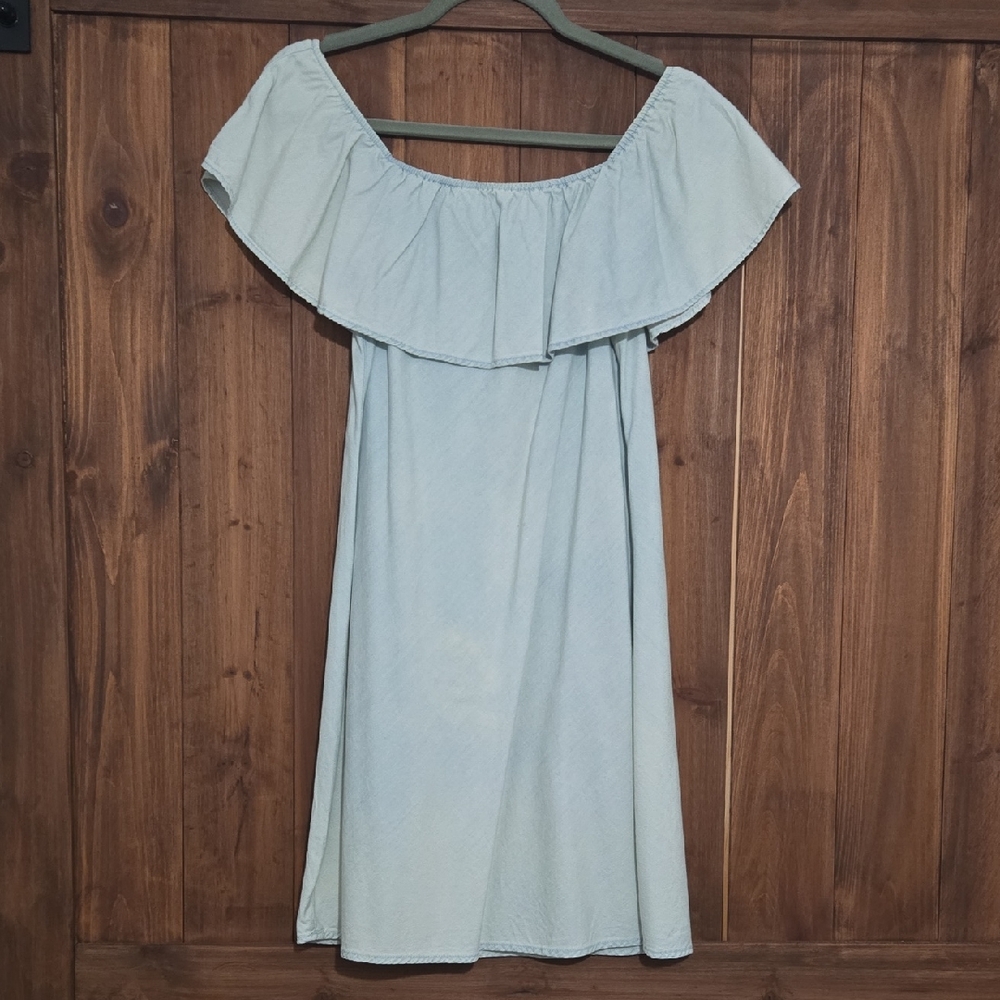 American Rag Off-Shoulder Light Blue Mini Dress